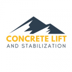 Concrete Lift & Stabilization logo. Logo signifies that the company raises and levels sinking concrete using a mudjacking system.